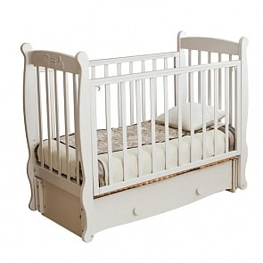 Кровать детская Красная Звезда С 717 Елисей, резьба со стразами №5 Паровозик, ваниль (Красная Звезда, КЗ-С 717_ваниль)