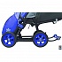 Санки-коляска Snow Galaxy City-1 - Зеленый Мишка на синем, на больших колесах Eva, сумка, варежки  - миниатюра №4