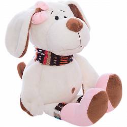Собака с розовым бантом, 17 см (Teddy, YSW18656) - миниатюра