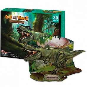 3D пазл из пенокартона – Эра Динозавров Тираннозавр, 36 деталей (CubicFun, P668h)