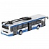Модель Городской троллейбус 18 см двери открываются бело-синий металлическая инерционная  - миниатюра №4