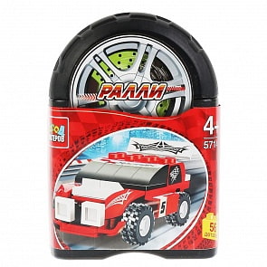 Конструктор из серии Ралли: Спорткар, 56 деталей в банке (Город мастеров, 5714-BL)