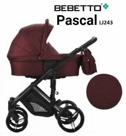 Детская коляска Bebetto Pascal 2 в 1, шасси черная/CZA LJ243 