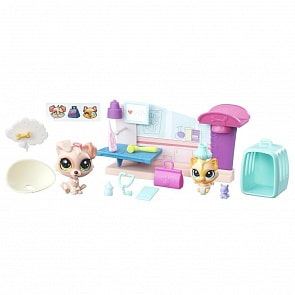 Littlest Pet Shop. Набор - Истории зверюшек - Ветеринарная клиника, серия Pets in the City  (Hasbro, b8039-b4482)