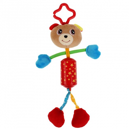 Текстильная игрушка-погремушка Мишка с колокольчиком 