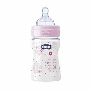 Бутылочка Well-Being Girl, 0 месяцев+, силиконовая соска, 150 мл (Chicco, 310205118)