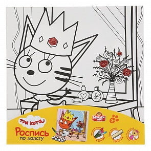 Набор для творчества Холст для росписи Три кота. Карамелька Принцесса, 15 х 15 см (MultiArt, 26732-TC)