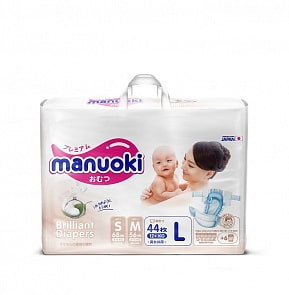 Подгузники Manuoki Бриллиантовая серия, размер L 9-14 кг 44 шт. (Manuoki, JPM011)