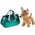 Мягкая игрушка – Собачка, 15 см в бирюзовой сумочке из пайеток  - миниатюра №1
