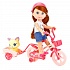 Кукла Машенька 15 см. на велосипеде, с питомцем и аксессуарами  - миниатюра №1