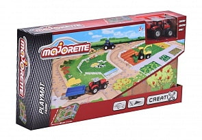 Игровой коврик - Creatix, Farm серии, нескользящий, 96 х 51 см и 1 машинка (Majorette, 2056413)