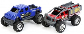 Набор из 2 металлических инерционных машинок – Джипы с большими колесами, 9 см (Технопарк, 90112-1R)