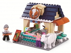 Конструктор - Пляжный ресторан с фигурками, 225 деталей (Sluban, M38-B0605)