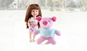 Игровой набор - Paula. С любимой игрушкой, свинка (Paula collection, MC23007c)