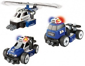 "Собери полицейский транспорт". Конструктор-сборка, 3 варианта, свето-звуковые эффекты (Smoby, 500157)