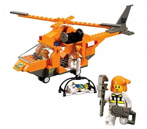 Конструктор – Спасатели: вертолет с фигурками, 160 деталей (Sluban, M38-B0102)