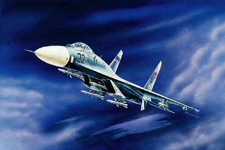 Сборная модель - Истребитель  бомбардировщик Су-27 