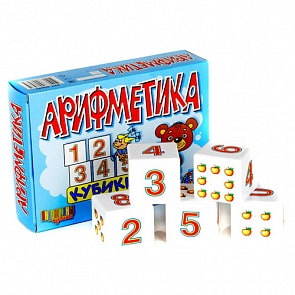 Кубики - Арифметика, 12 штук (Десятое королевство, 00647ДК)