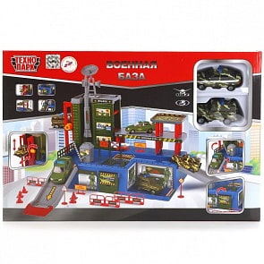 Военная база с 2 металлическими машинками (Технопарк, 92086A-Rsim)