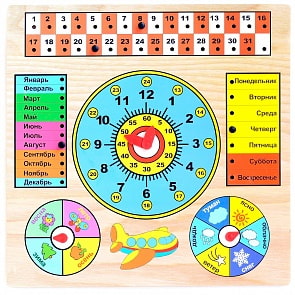 Обучающая доска - Календарь с часами (Paremo, PE720-182)