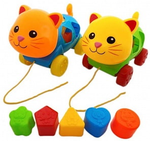 Каталка-сортер - Котенок на веревочке (Наша Игрушка, 200536616) (ассортимент)