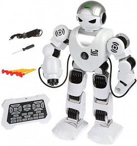 Робот на р/у, ИК-управление, русская озвучка, в комплекте стрелы 5 штук, свет и звук (Наша игрушка, ZYA-A2739-1)