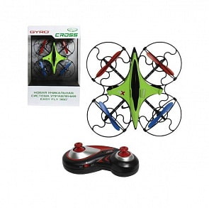 Квадрокоптер Gyro-Cross с пультом 2,4GHz 4 канала, размер 16 х 16 см., 6-осевой, real headless режим (1toy, Т58983)