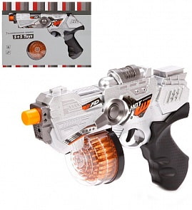 Пистолет Галактический электронный, свет, звук, разные цвета (Наша игрушка, 101034635) (ассортимент)