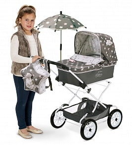 Коляска для куклы – Скай. С рюкзаком и зонтиком, 90см (DeCuevas, 82024)