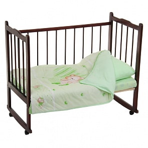 Постельное белье Мишутка, 3 предмета, цвет – зеленый (Золотой Гусь, 2104-z)