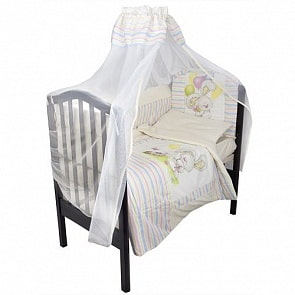 Комплект в кроватку – Радужный, 7 предметов, бежевый (Золотой Гусь, 1163-z)