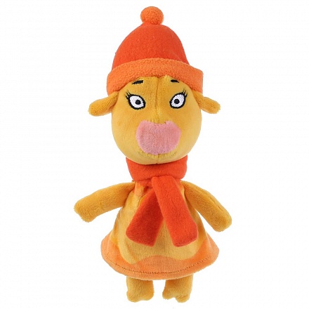 Мягкая озвученная игрушка Зо в зимней одежде Оранжевая корова 