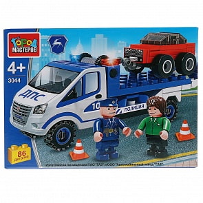 Конструктор Полицейская Газель эвакуатор, 86 деталей (Город мастеров, 3044-KK)