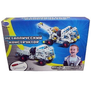Конструктор металлический: грузовик и эвакуатор, 198 деталей (Rinzo, PT-00153)