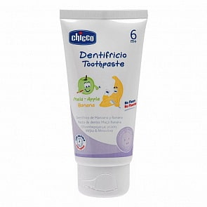 Зубная паста детская со вкусом яблока и банана с ксилитолом, 6 месяцев+, 50 мл (Chicco, 320617011)