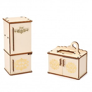 Набор Одним прекрасным утром – Кухня: мойка, холодильник, коллекция Барокко (ЯиГрушка, 59792)