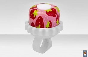 Звонок алюминий 23R-01/210119, дизайн – Клубника, цвет бело-красный (RT, 4219RT)