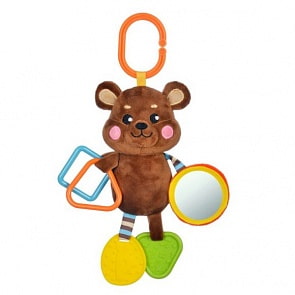 Подвеска с силиконовым прорезывателем и зеркальцем Мишка (Жирафики, 939537)