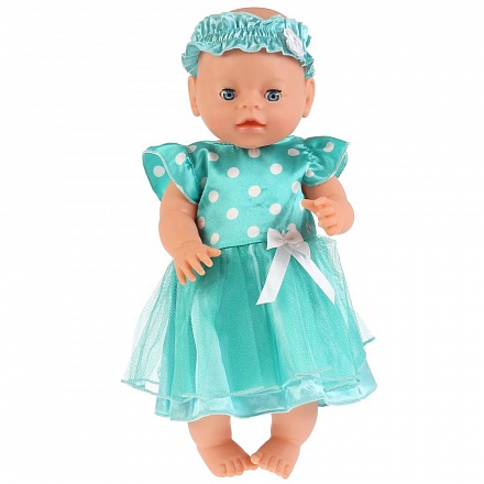 Одежда для кукол 40-42 см – Бирюзовое платье с повязкой 