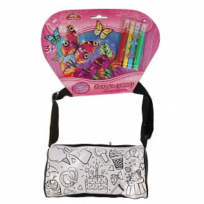 Сумочка для росписи с фломастерами и стразами – Сладости, на блистере (MultiArt, ST-006-SW)