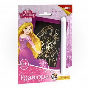 Гравюра Disney Милая Рапунцель малая с эффектом золота (LORI, Грд-004LR)