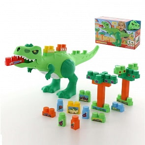 Набор - Динозавр с конструктором, 30 элементов (Полесье, П-67807)