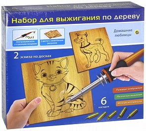 Набор для выжигания по дереву - Домашние Любимцы (Рыжий кот, НР-0263)