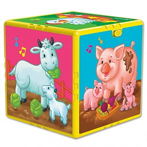 Игрушка музыкальная - Говорящий кубик. В гостях на ферме (Азбукварик, 28203-9)