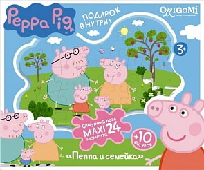 Контурный супер-макси пазл Peppa Pig - Семья Пеппы, 24 элемента (Origami, 01537_OR)