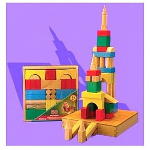 Конструктор деревянный цветной, 50 деталей (Престиж-игрушка, КЦ2251) Конструктор деревянный цветной, 50 деталей (Престиж-игрушка, КЦ2251)