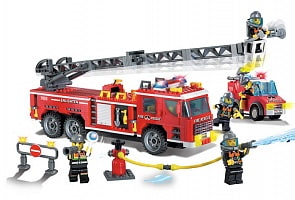 Конструктор с фигурками и аксессуарами - Пожарная машина, 607 деталей (Enlighten Brick, BRICK908)