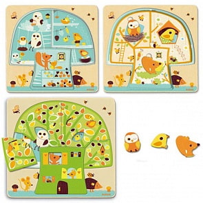 Трехслойный пазл - Дом-дерево (Djeco, 01481k)