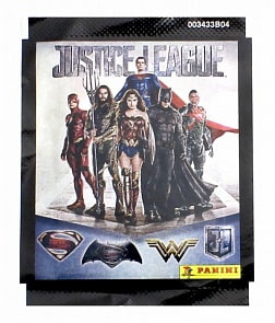 Наклейки - Лига Справедливости, стандарт 50 пакетиков в боксе (Panini, 8018190088212)