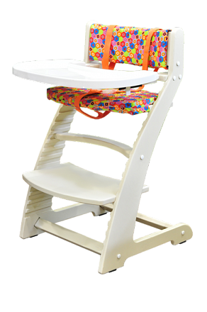 Растущий стул Praktikk, цвет - Белый + комплект для кормления 